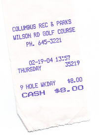 golf receipt